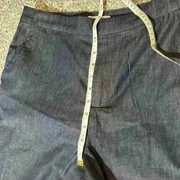 Kika Vargas Indigo Wide Leg Cropped Pants with Scalloped Pocket Size 8- NWT - Picture 6 of 13